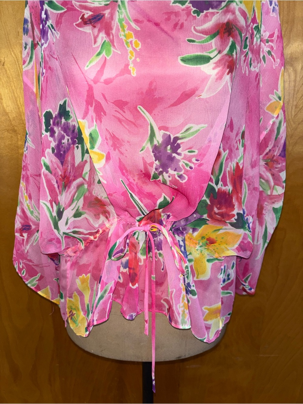 Ralph Lauren Pink Floral blouse 100% silk Vintage - Picture 2 of 6